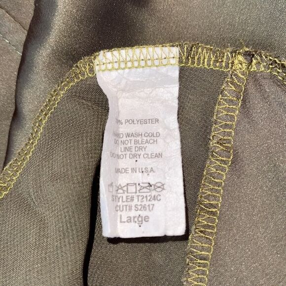 Green flowy camisole w double ruffle L - Picture 6 of 6